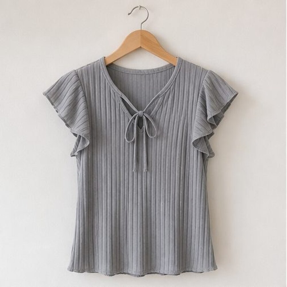 Gray Wrap Blouse